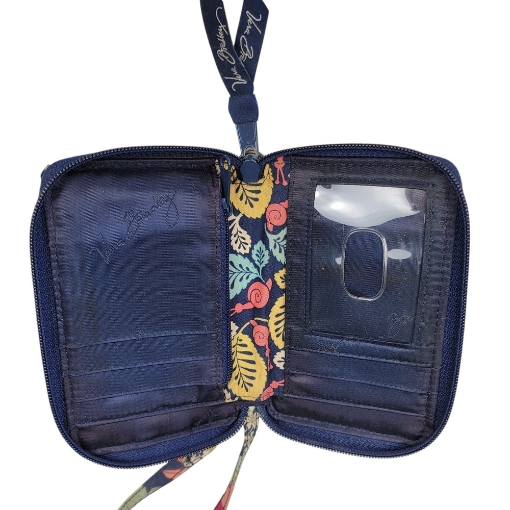 Vera Bradley Happy Trails Carry It All Wristlet Wallet‎ Floral Navy - Picture 4 of 8